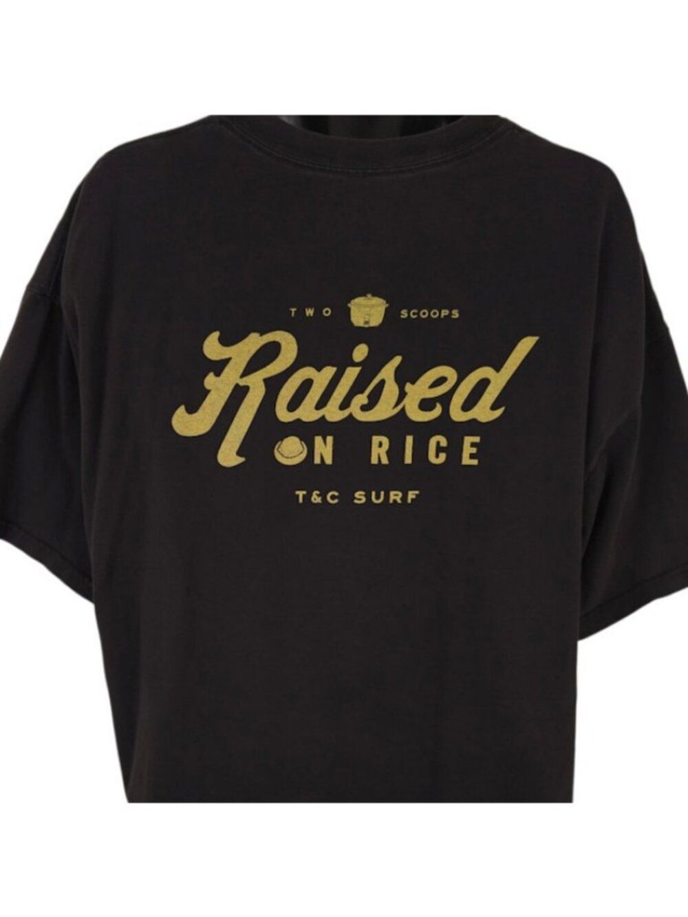 T&C Surf Designs T Shirt Mens Size 3XL Black Raised On Rice Hawaii